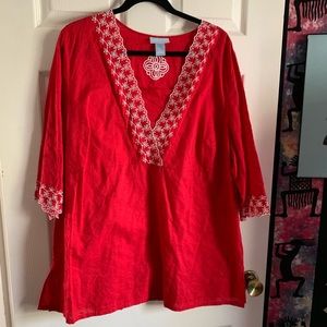 Liz and Me eyelet cotton tunic